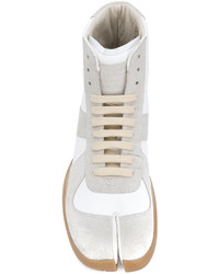 weiße hohe Sneakers aus Wildleder von Maison Margiela
