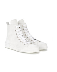 weiße hohe Sneakers aus Wildleder von Ann Demeulemeester