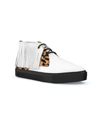 weiße hohe Sneakers mit Leopardenmuster von Swear