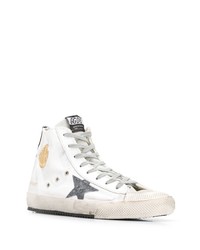 weiße hohe Sneakers mit Sternenmuster von Golden Goose