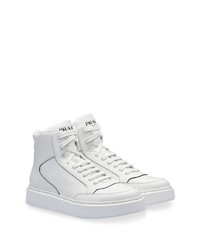 weiße hohe Sneakers von Prada