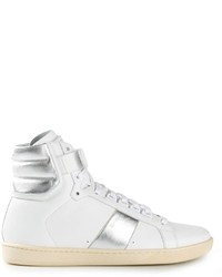 weiße hohe Sneakers von Saint Laurent