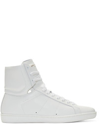 weiße hohe Sneakers von Saint Laurent