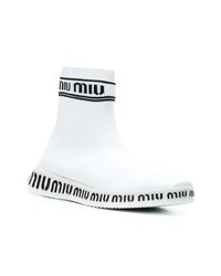 weiße hohe Sneakers von Miu Miu