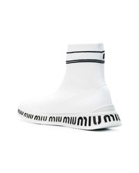 weiße hohe Sneakers von Miu Miu