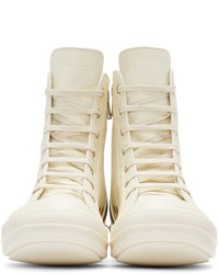 weiße hohe Sneakers von Rick Owens