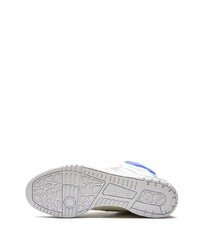 weiße horizontal gestreifte Leder niedrige Sneakers von adidas