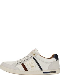 weiße horizontal gestreifte niedrige Sneakers von Pantofola D'oro