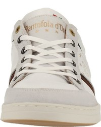 weiße horizontal gestreifte niedrige Sneakers von Pantofola D'oro