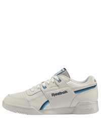 weiße horizontal gestreifte niedrige Sneakers von Reebok Classic