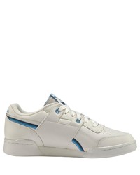 weiße horizontal gestreifte niedrige Sneakers von Reebok Classic