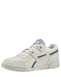 weiße horizontal gestreifte niedrige Sneakers von Reebok Classic