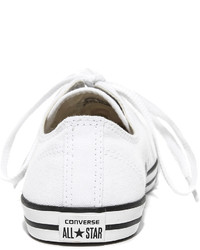 weiße horizontal gestreifte Segeltuch Turnschuhe von Converse