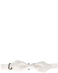 weiße horizontal gestreifte Seidefliege von Dolce & Gabbana