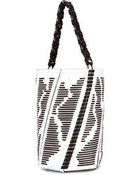 weiße horizontal gestreifte Shopper Tasche von Proenza Schouler