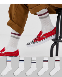 weiße horizontal gestreifte Socken von ASOS DESIGN