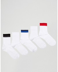 weiße horizontal gestreifte Socken von Asos