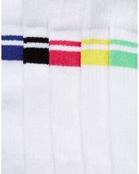 weiße horizontal gestreifte Socken von Asos