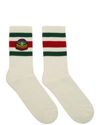 weiße horizontal gestreifte Socken von Gucci