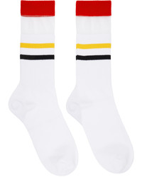 weiße horizontal gestreifte Socken von JW Anderson