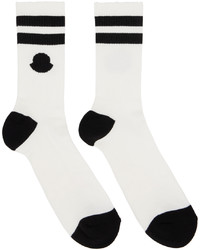 weiße horizontal gestreifte Socken von Moncler