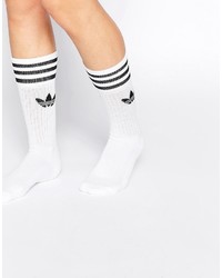 weiße horizontal gestreifte Socken von adidas