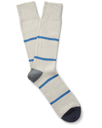weiße horizontal gestreifte Socken von Paul Smith