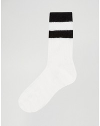 weiße horizontal gestreifte Socken von Monki