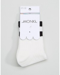 weiße horizontal gestreifte Socken von Monki