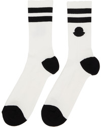 weiße horizontal gestreifte Socken von Moncler
