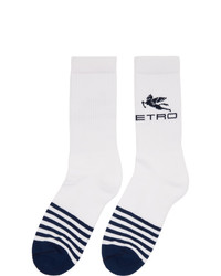 weiße horizontal gestreifte Socken von Etro