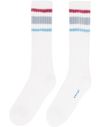 weiße horizontal gestreifte Socken von Sacai