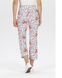 weiße Hose mit Blumenmuster von STEHMANN