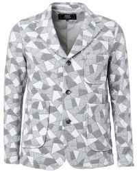weiße Jacke mit geometrischem Muster