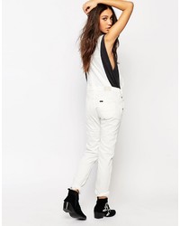 weiße Jeans Latzhose von Lee