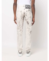 weiße Jeans mit Acid-Waschung von Philipp Plein