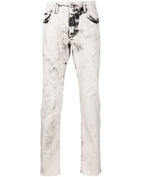 weiße Jeans mit Acid-Waschung von Philipp Plein