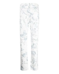 weiße Jeans mit Blumenmuster von Erdem