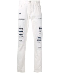 weiße Jeans mit Destroyed-Effekten von Alexander McQueen