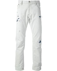 weiße Jeans mit Destroyed-Effekten von Armani Jeans