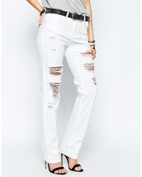 weiße Jeans mit Destroyed-Effekten von Blank NYC