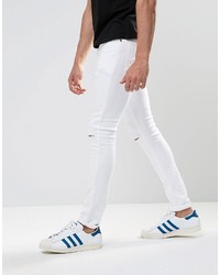 weiße Jeans mit Destroyed-Effekten von Asos