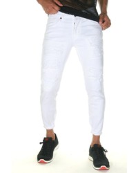 weiße Jeans mit Destroyed-Effekten von Bright Jeans
