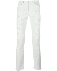 weiße Jeans mit Destroyed-Effekten von Christian Dior