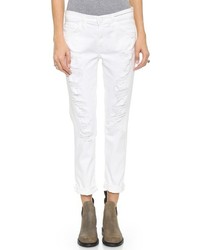 weiße Jeans mit Destroyed-Effekten von Current/Elliott