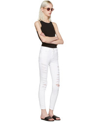 weiße Jeans mit Destroyed-Effekten von Frame