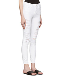 weiße Jeans mit Destroyed-Effekten von Frame