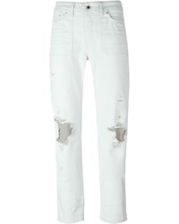 weiße Jeans mit Destroyed-Effekten von Diesel