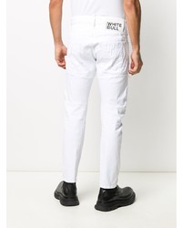 weiße Jeans mit Destroyed-Effekten von DSQUARED2