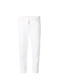 weiße Jeans mit Destroyed-Effekten von Dsquared2